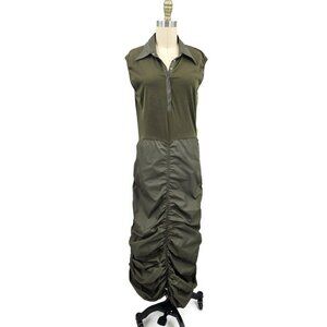 Chic Olive Green Sleeveless Midi Dress